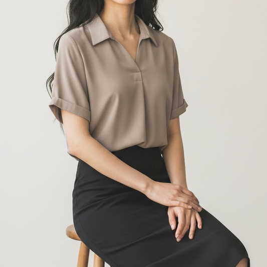 【予約販売】半袖ベーシックブラウス（Yellow Base / イエベ向け）